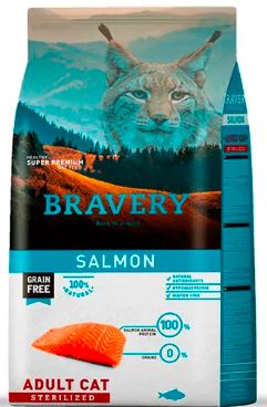 BRAVERY ADUL CAT SALMON ESTERILIZADO 7 KG