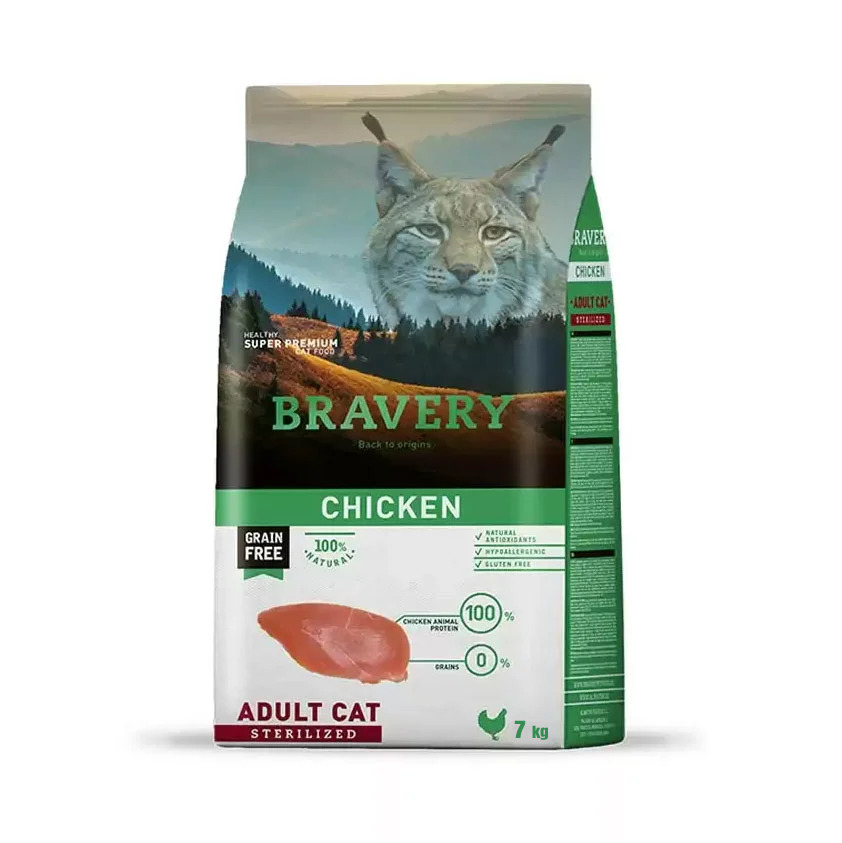 BRAVERY ADULT CAT STERILIZED CHICKEN 7 KG