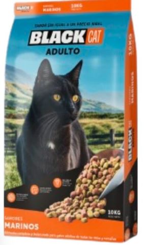 Black Cat adulto 10 kg sabores marinos naranjo